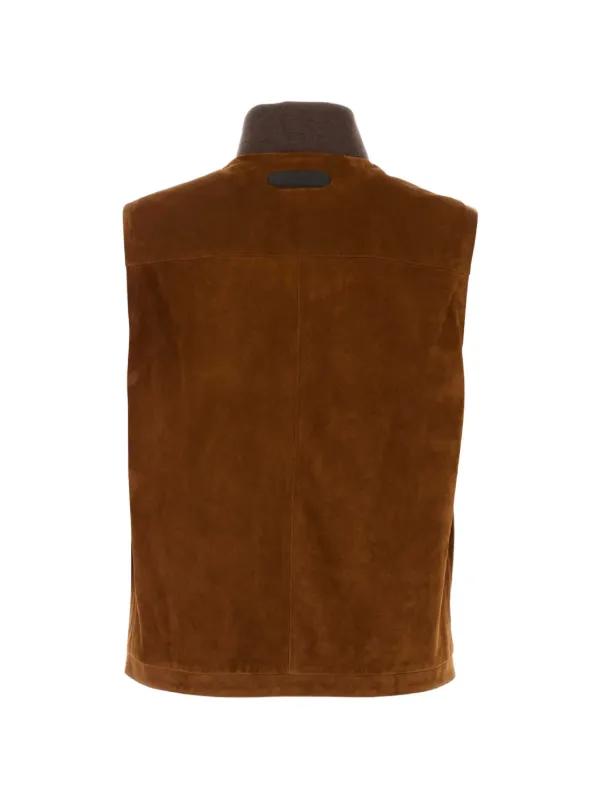 Brioni スエード ベスト | ブラウン | FARFETCH JP