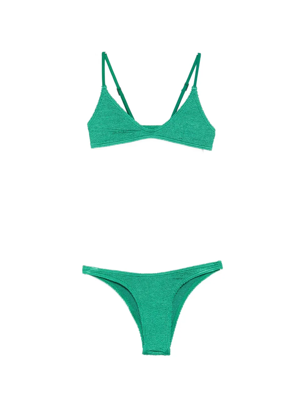 Bond-eye crinkle-texture bikini - Verde