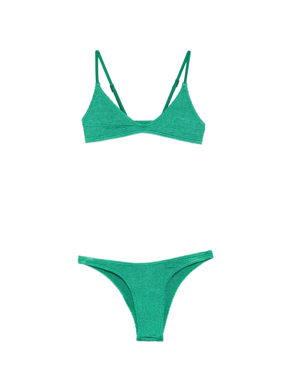 Bond-eye crinkle-texture bikini - Verde
