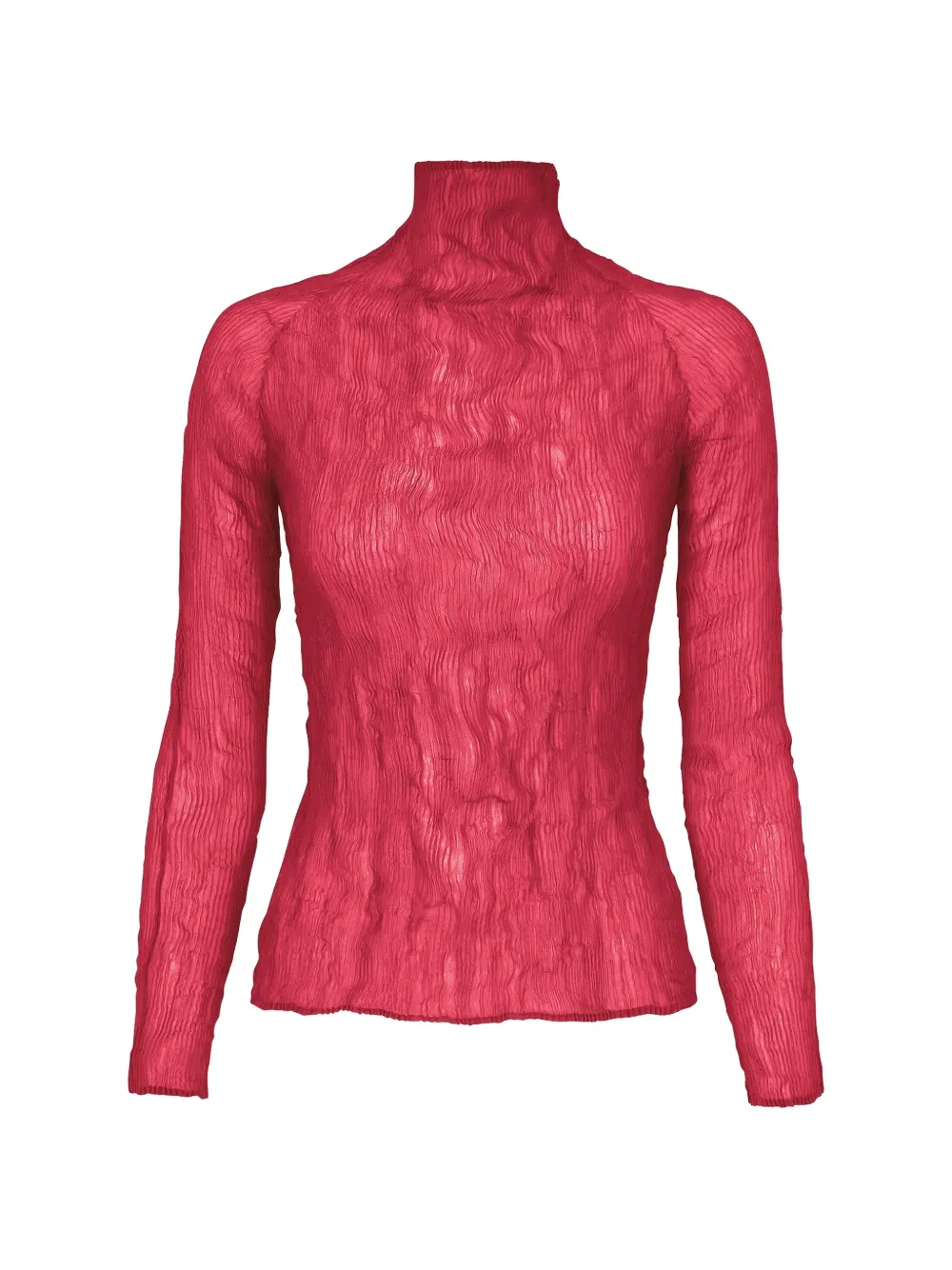 Issey Miyake textured turtleneck top - Rosso
