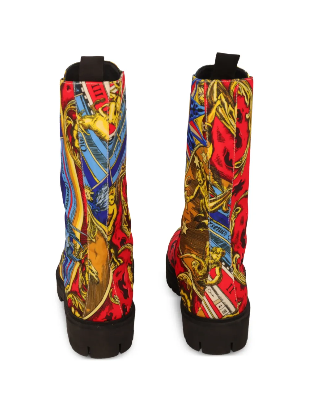  Moschino Pre-owned Anfibi Zodiaco Lace-up Ankle Boots - Red 