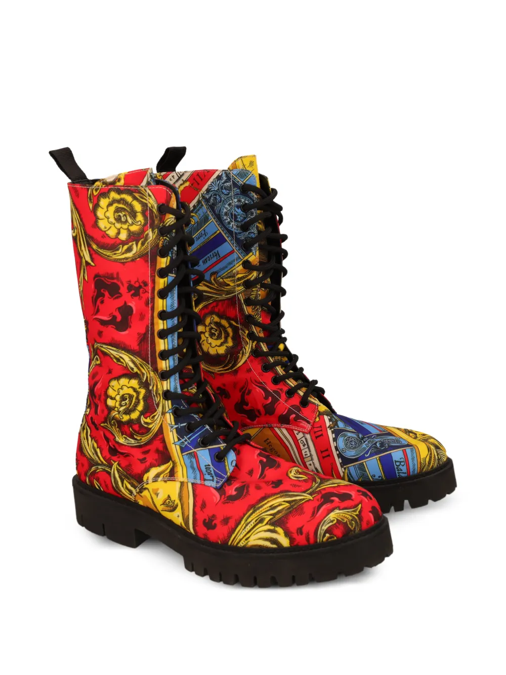  Moschino Pre-owned Anfibi Zodiaco Lace-up Ankle Boots - Red 