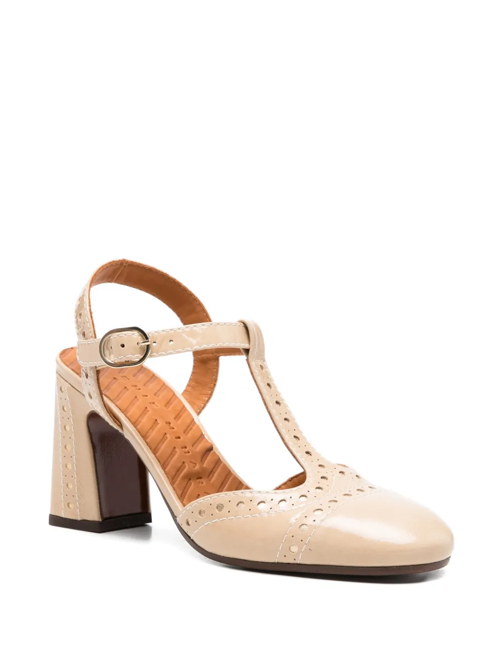 Chie Mihara Mira brogue-detail T-bar pumps Beige