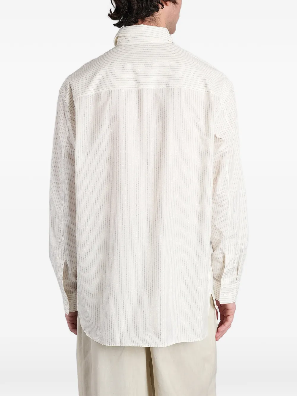 Maison Kitsuné Gestreept overhemd van katoen Beige