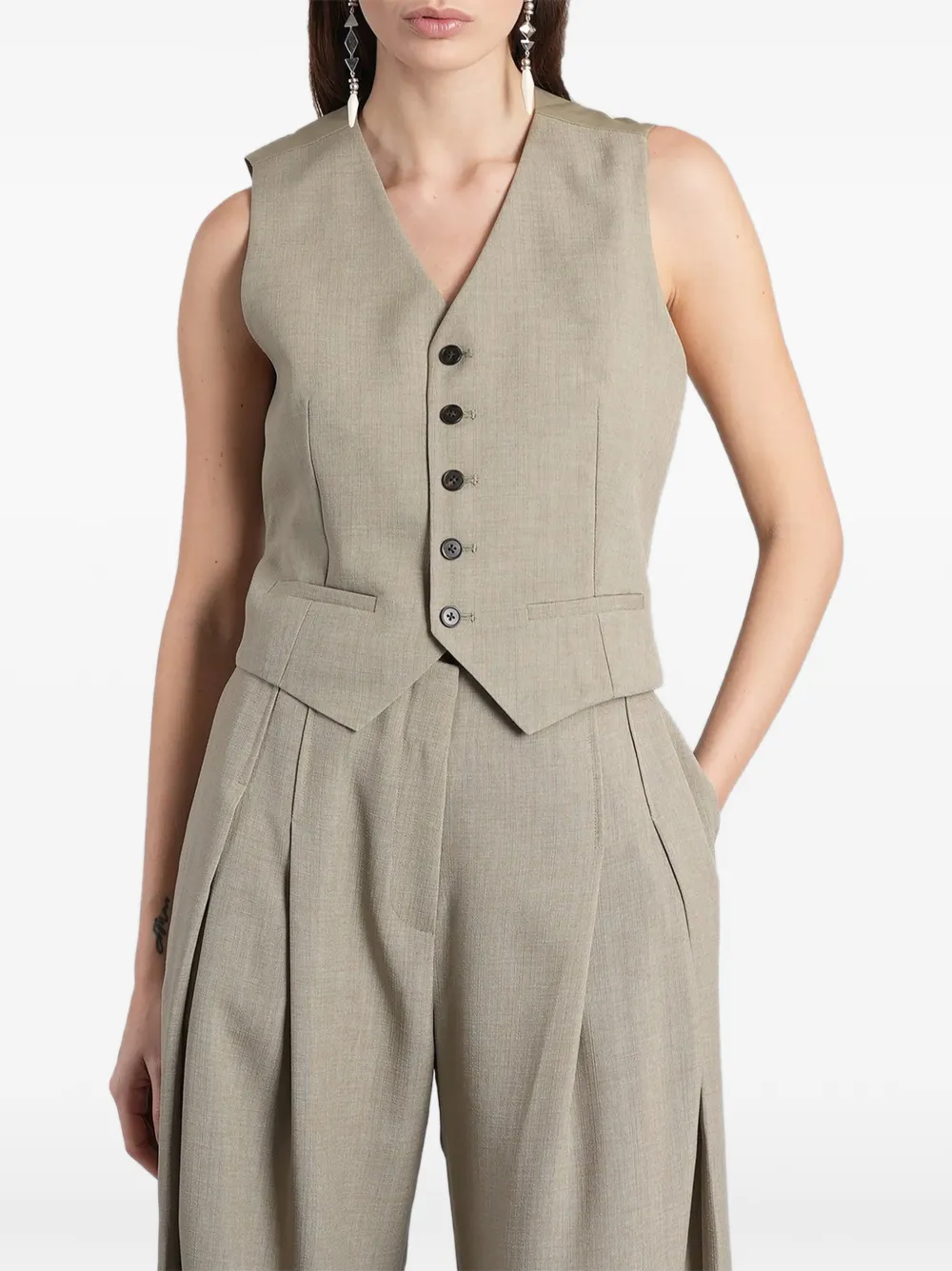 IRO Sonnie button-up waistcoat - Nude