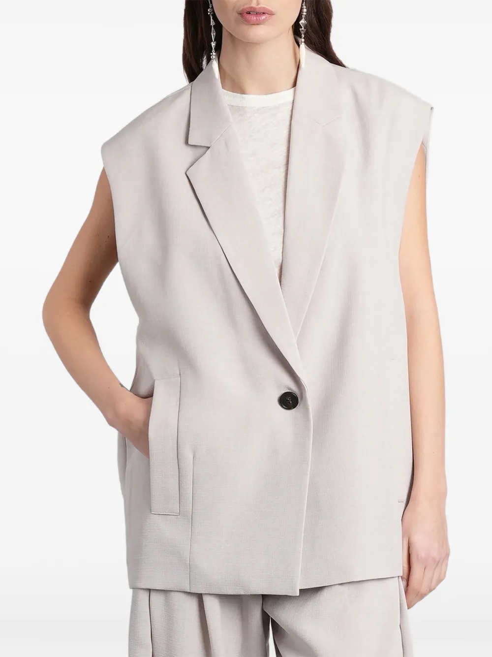 IRO Soledad sleeveless notched-lapels jacket - Grau