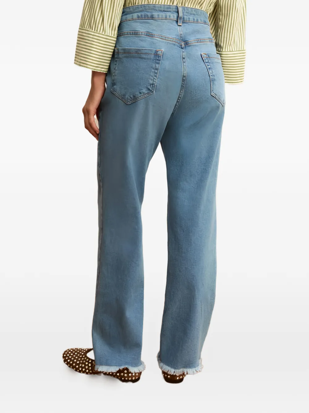 Marella Jeans met franje afwerking Blauw