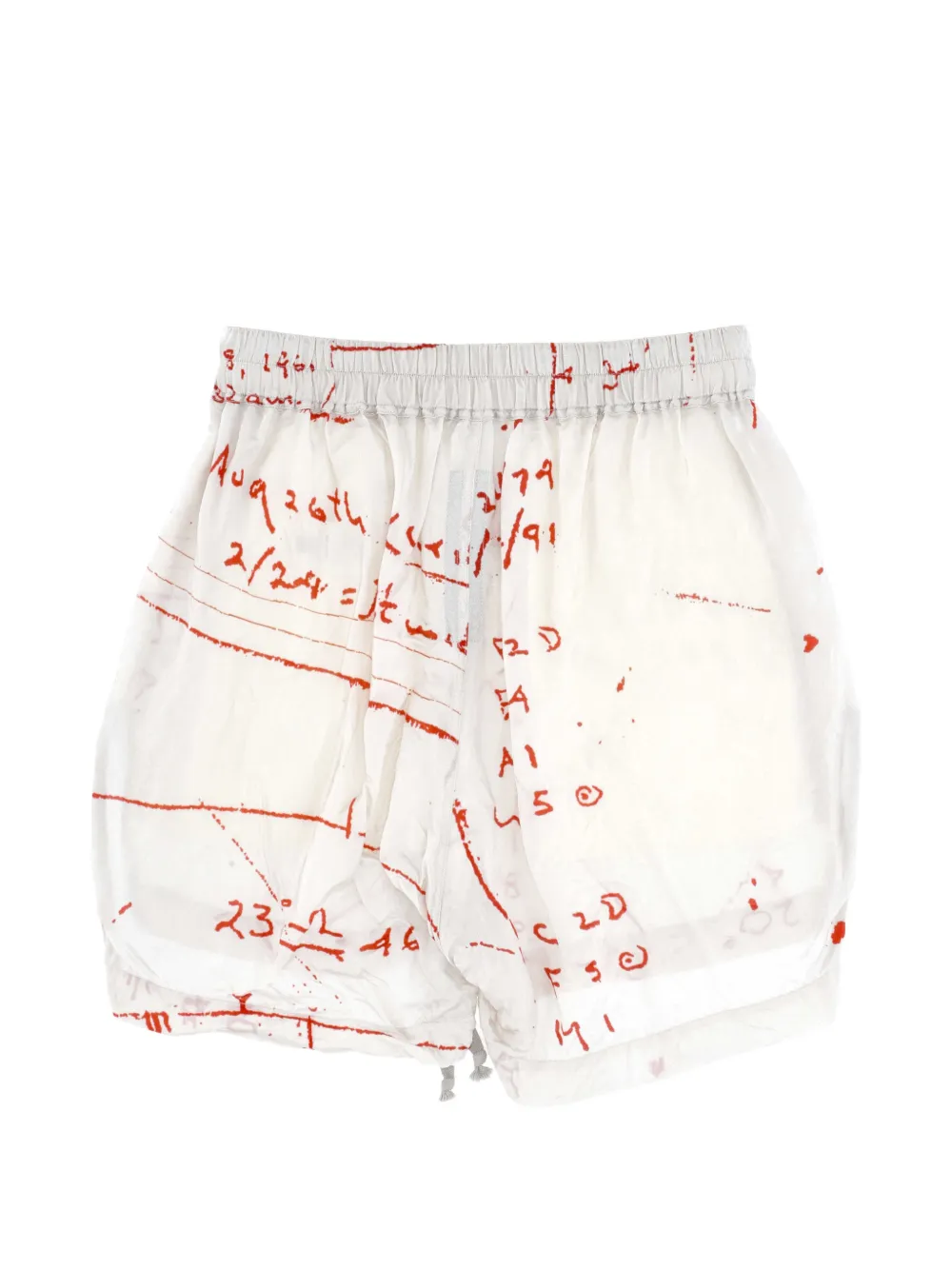Rick Owens Boxershorts met trekkoord en print Beige
