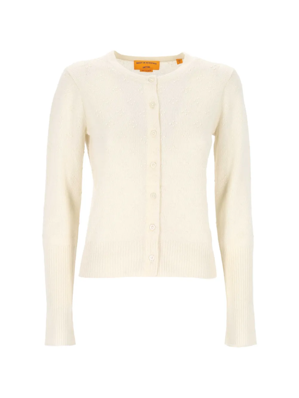 Guest In Residence Compass Jane pointelle-knit cardigan - Nude