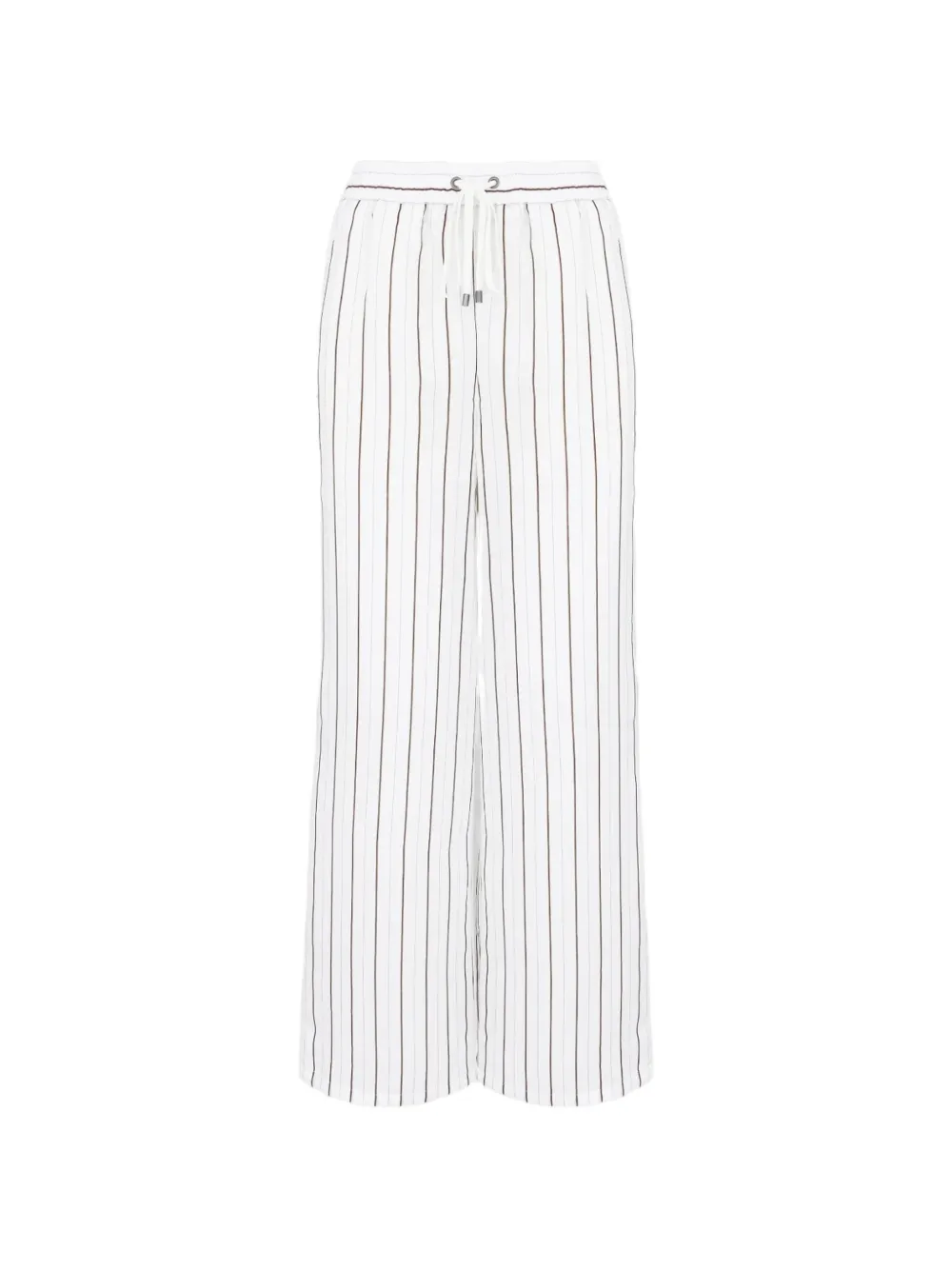 Lorena Antoniazzi striped drawstring trousers - Bianco