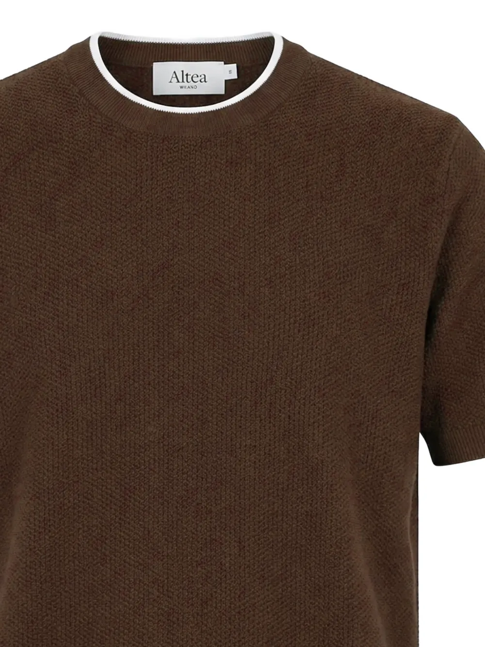 Altea Ringer T-shirt met textuur Bruin