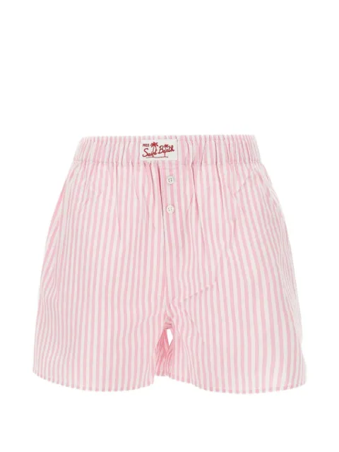 MC2 Saint Barth Kids bermudas con rayas estampadas y parche del logo