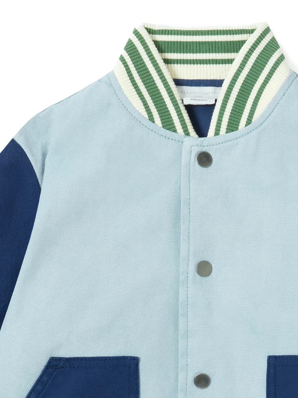 Stella McCartney Kids Katoenen jack met colourblocking Blauw