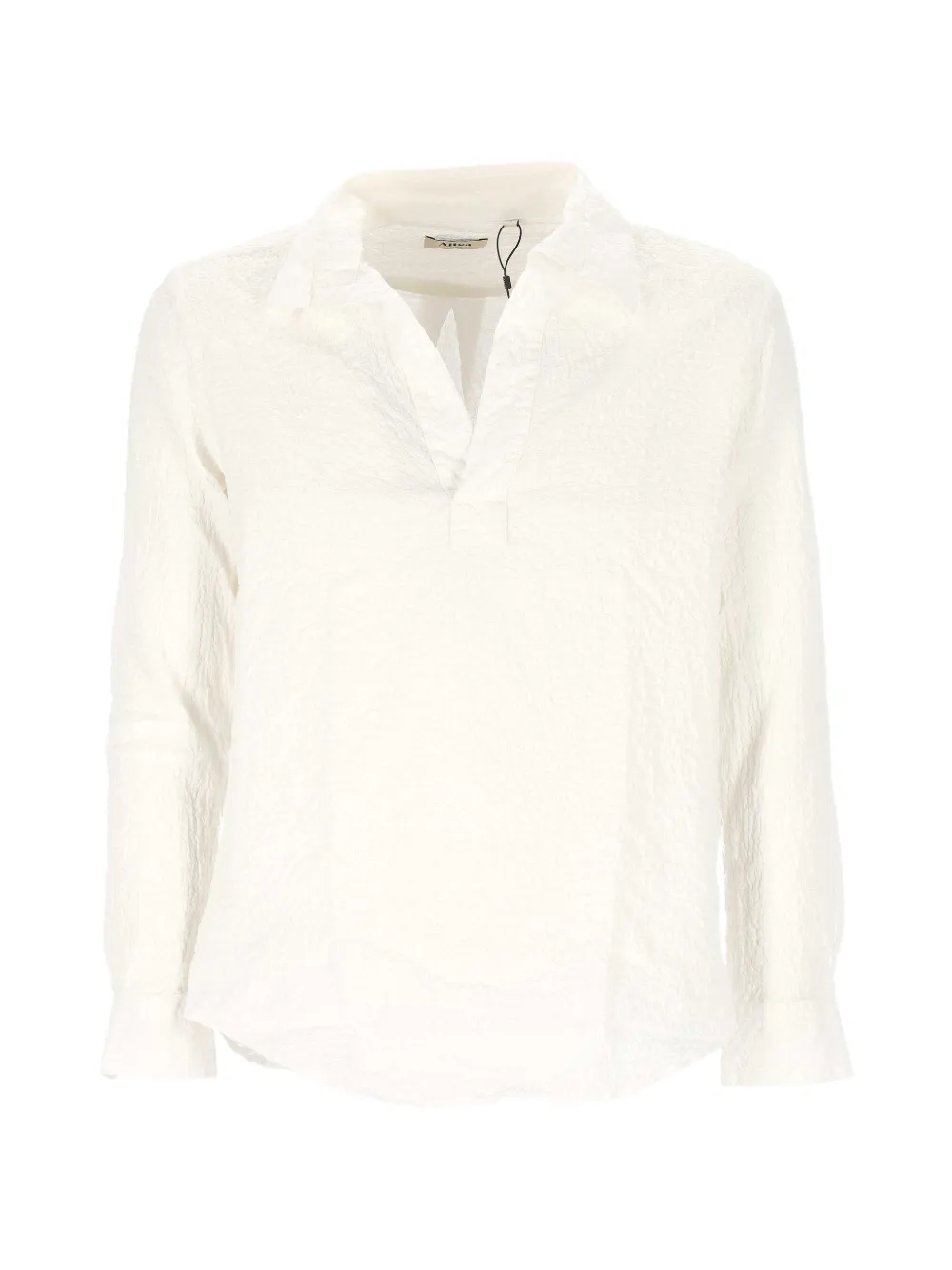 Altea Crinkled-finish Long-sleeve Shirt In White