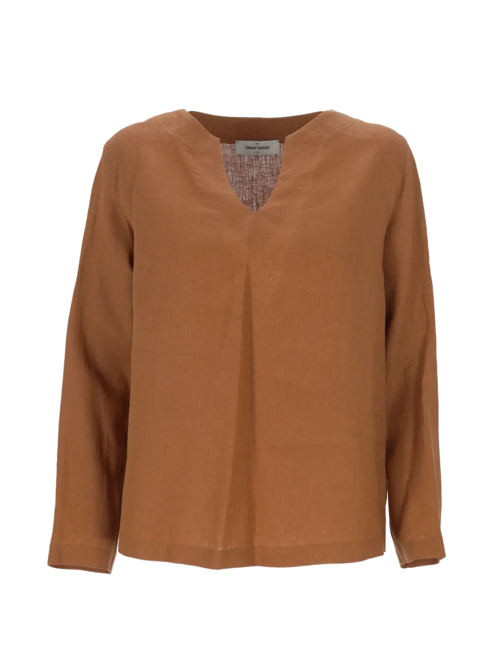Gran Sasso V-neck long-sleeve blouse - Marrone