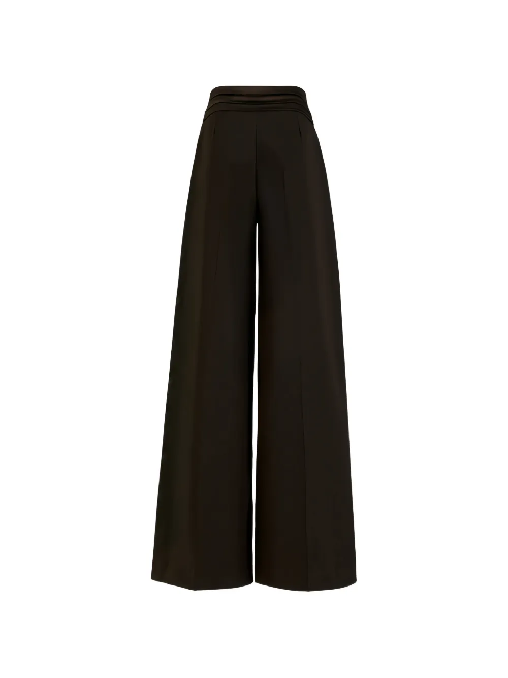 D.Exterior Broek met wijde pijpen en geplooide tailleband Zwart