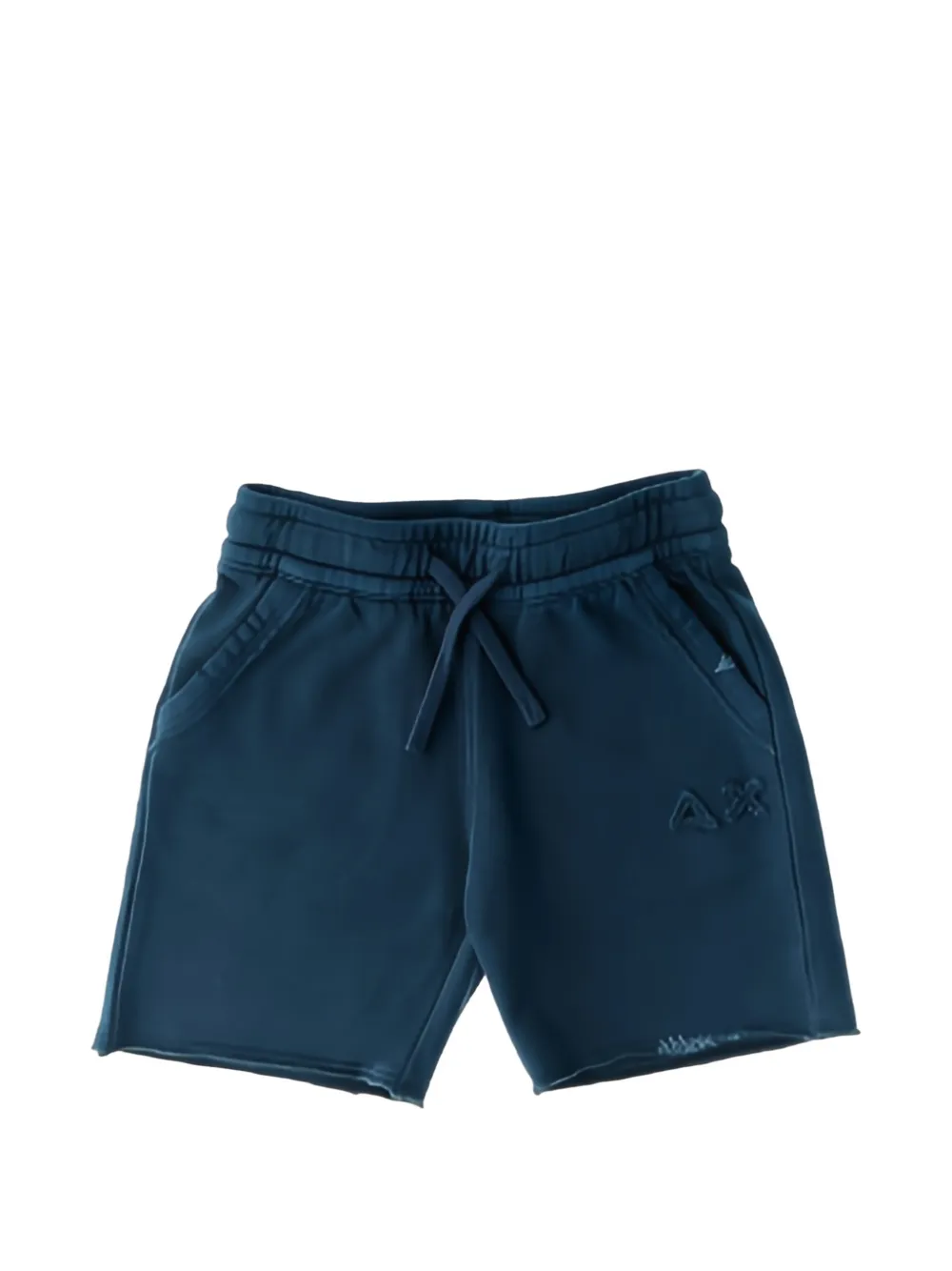 SUN68 KIDS drawstring raw-cut shorts - Blue