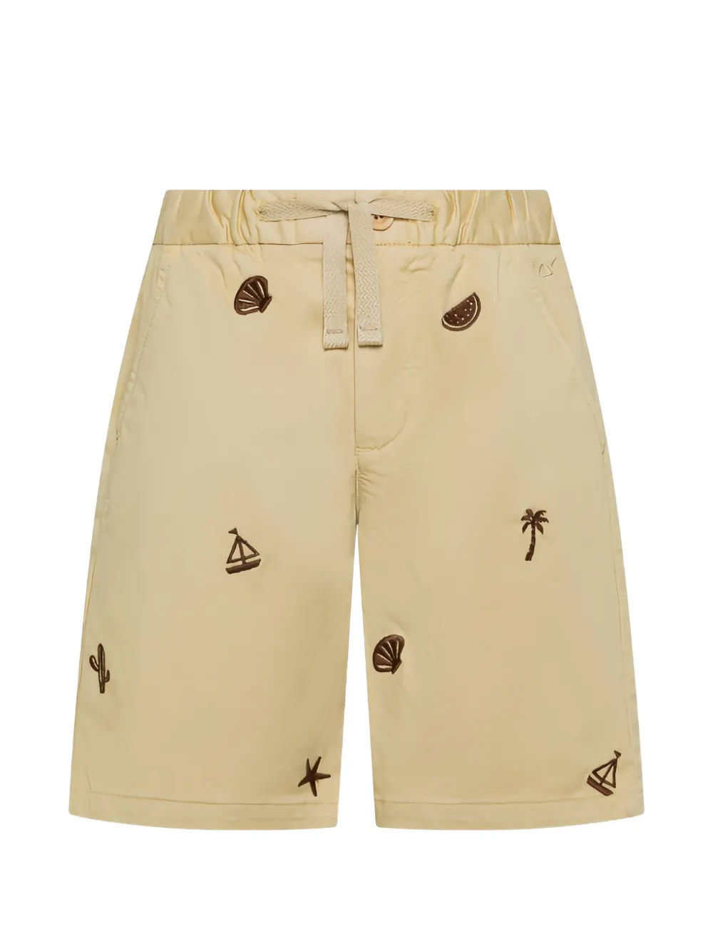 SUN68 KIDS embroidered drawstring shorts - Toni neutri
