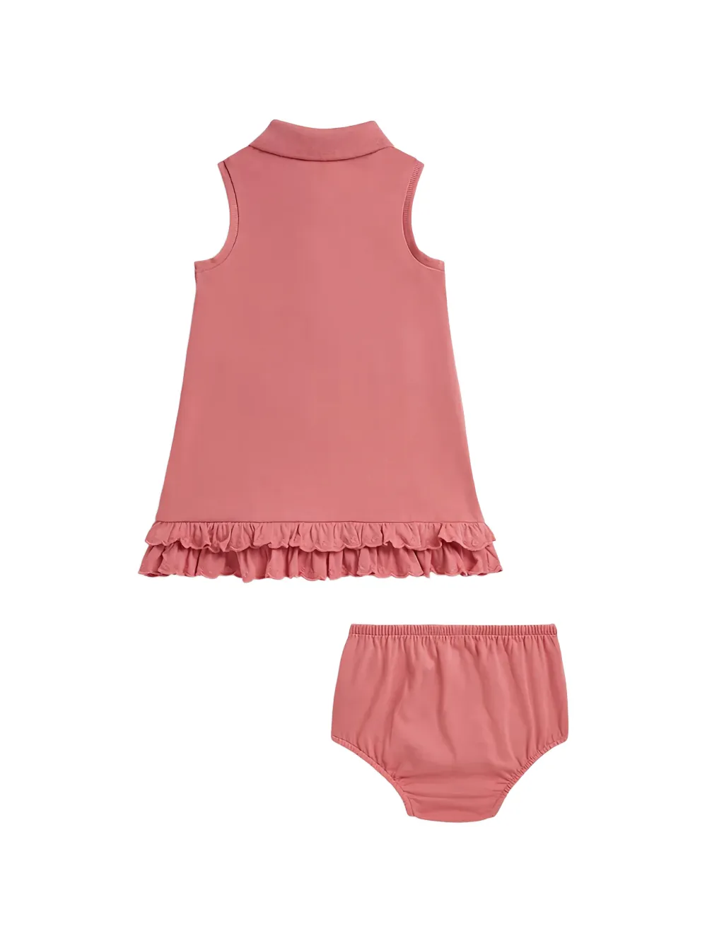 POLO RALPH LAUREN KIDS Piqué jurk met ruches Roze