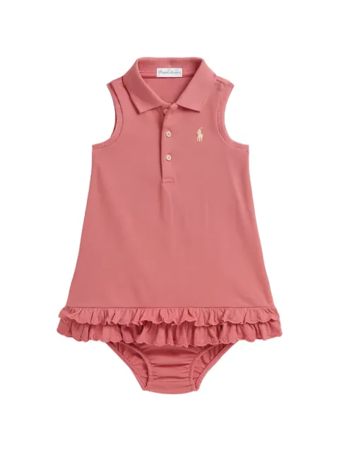 POLO RALPH LAUREN KIDS vestido de piqué con volantes