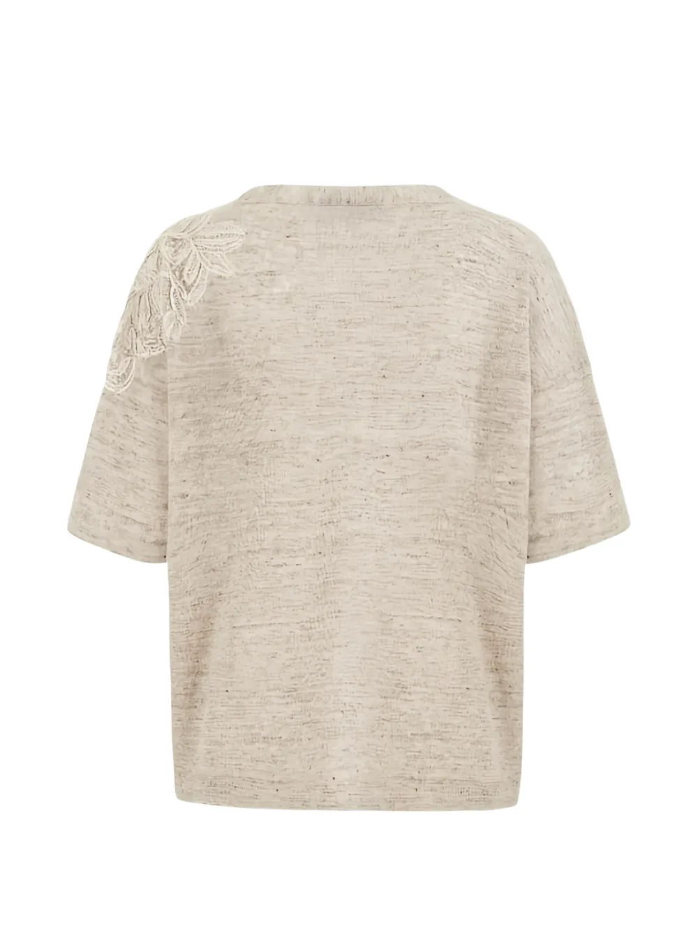 D.Exterior T-shirt met bloemenpatch Beige
