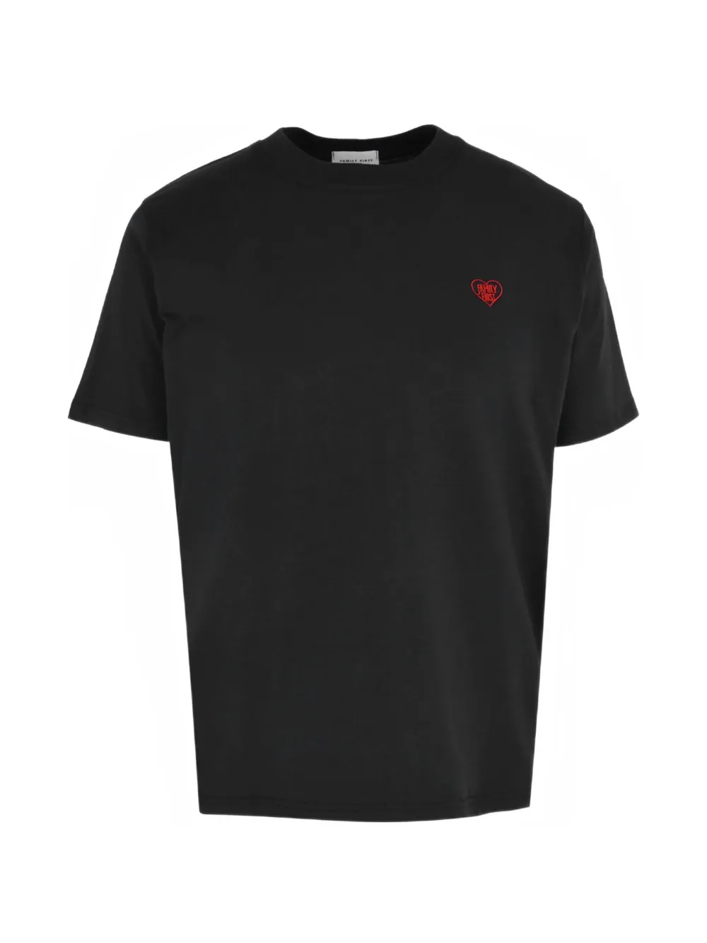 Family First crew-neck embroidery T-shirt - Nero