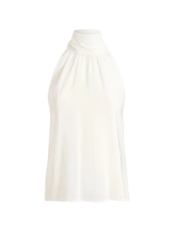PT Torino Anita Bow-detail Halterneck Top in Neutrals