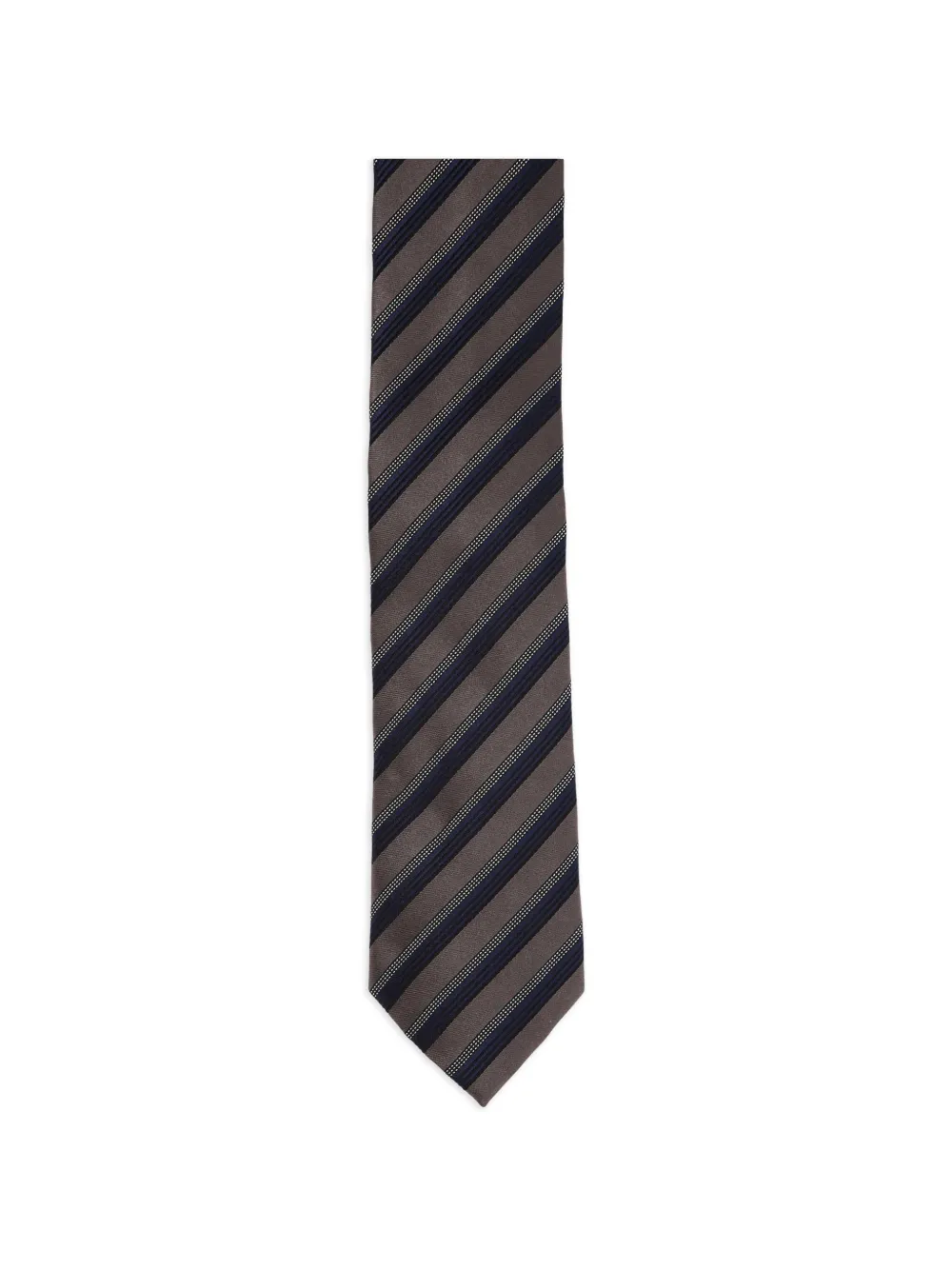 Zegna striped tie - Grigio