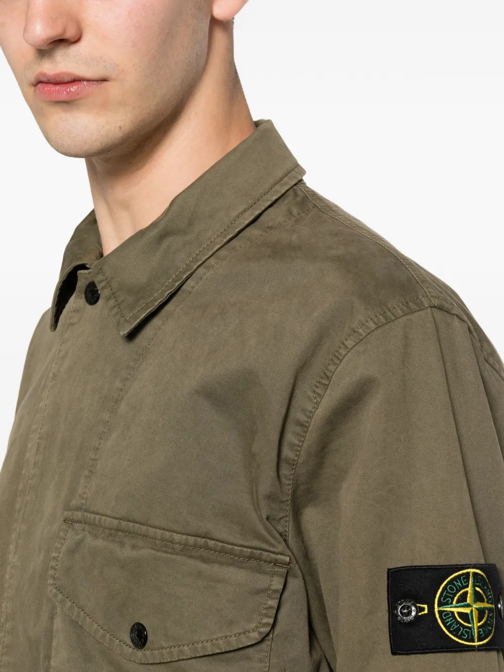 Stone Island T-shirt met Compass-logopatch Groen