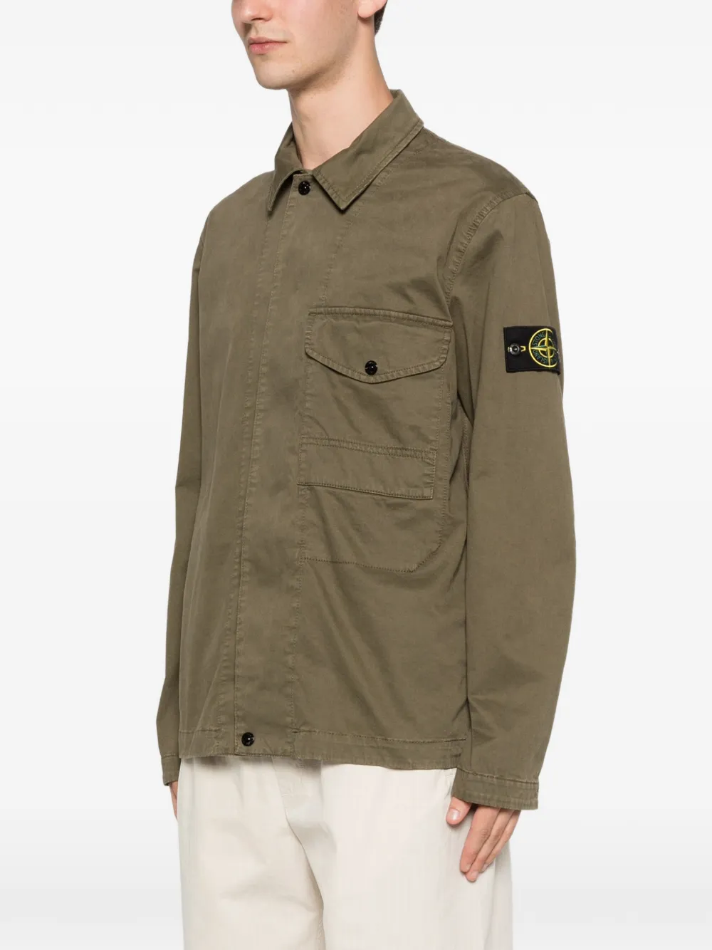 Stone Island T-shirt met Compass-logopatch Groen