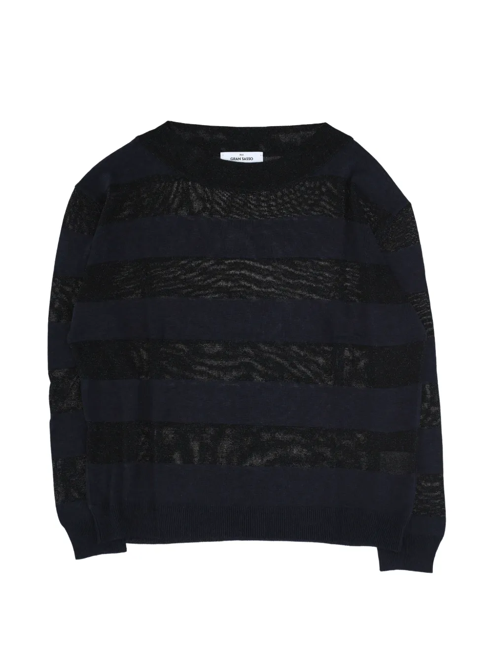 Gran Sasso openwork striped sweater - Nero