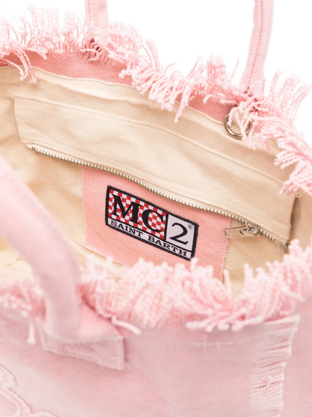 MC2 Saint Barth Kids Shopper met franje Roze