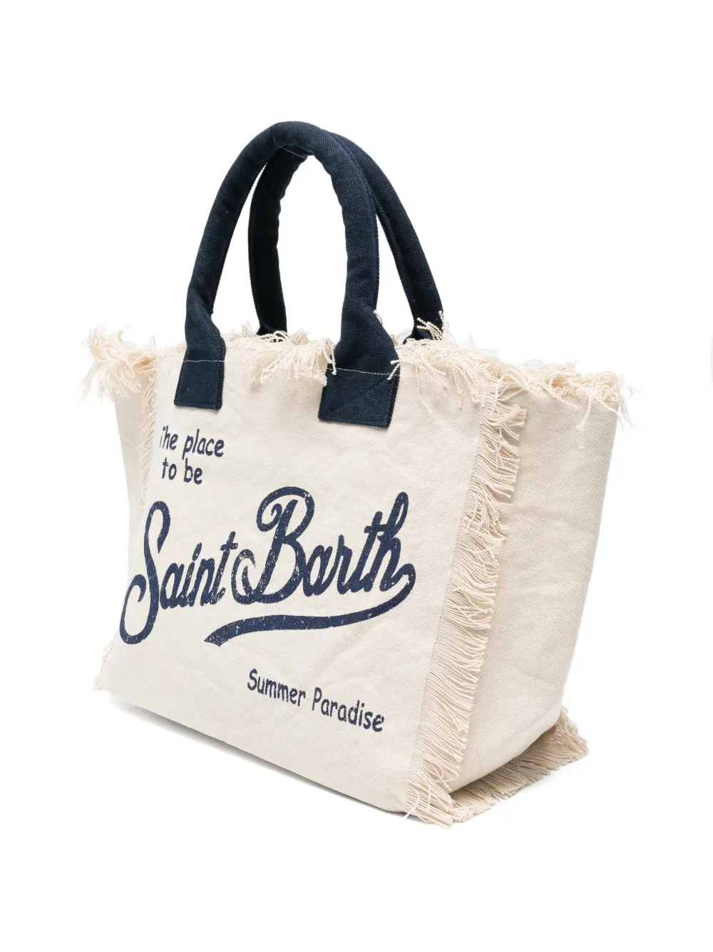 MC2 Saint Barth Vanity shopper met franje Beige