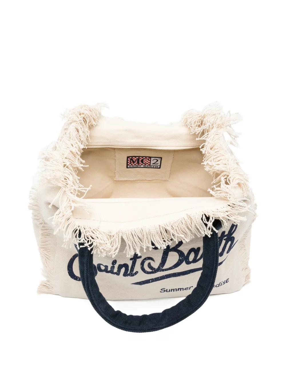 MC2 Saint Barth Vanity shopper met franje Beige