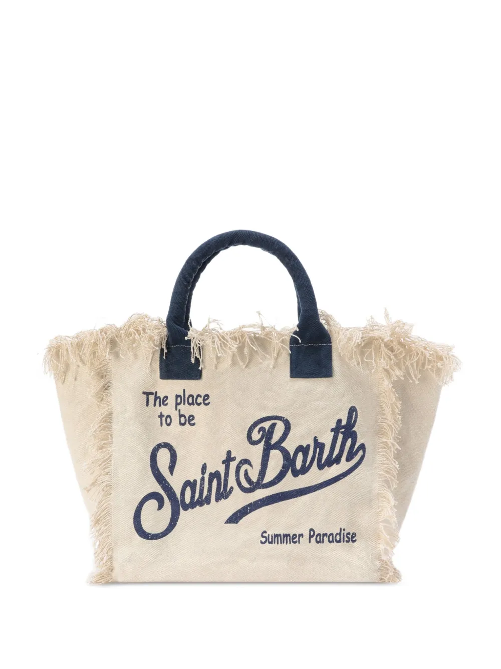 MC2 Saint Barth canvas Vanity regular bag with fringes