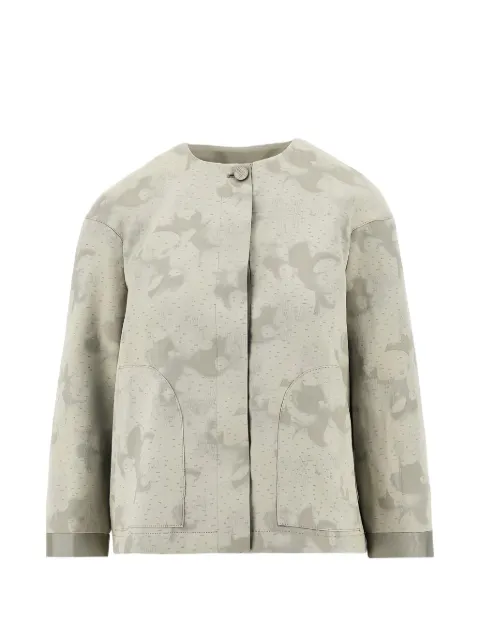 Emporio Armani camo flower jacquard fabric jacket