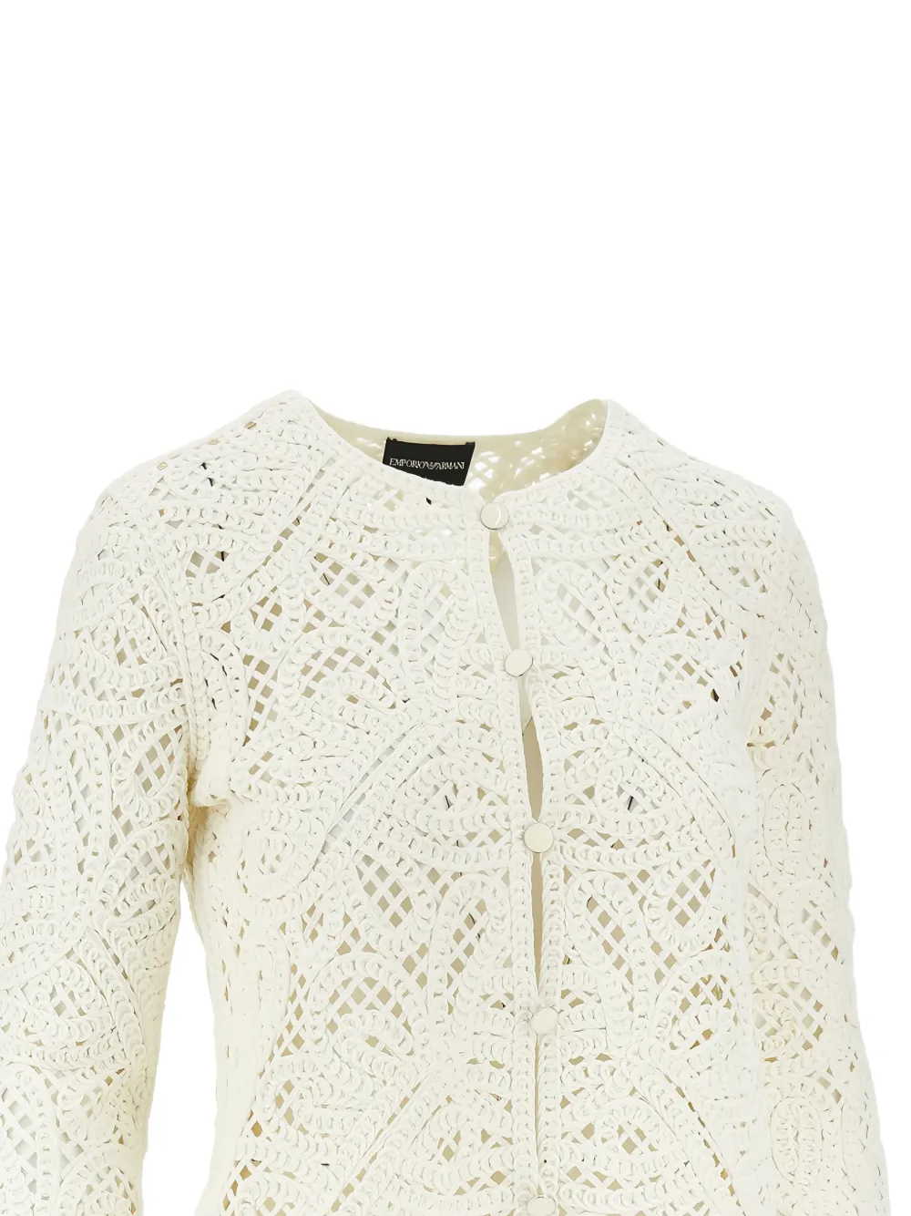 Emporio Armani Macramé vest met knopen Wit