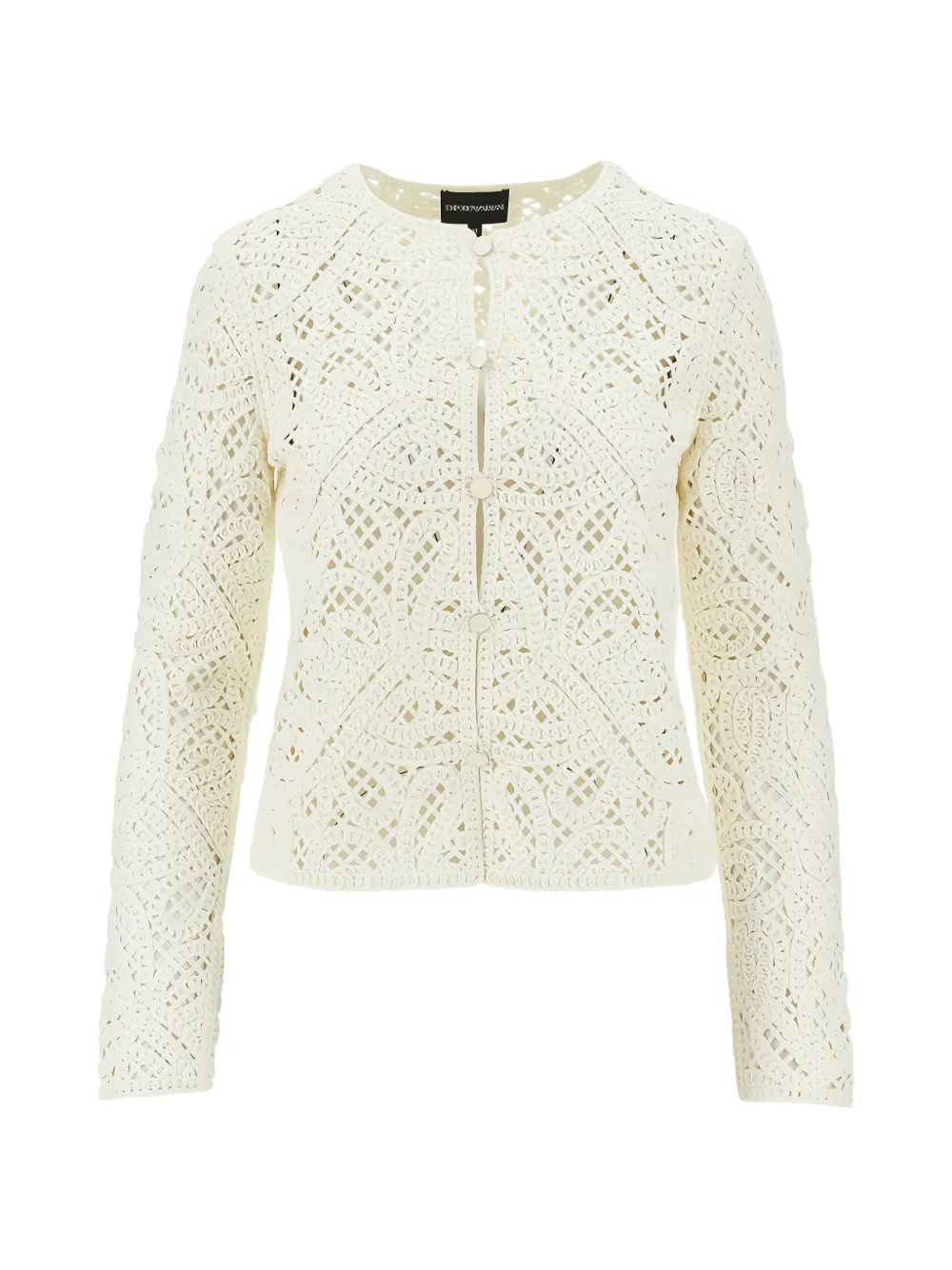 Emporio Armani macramé buttoned cardigan - Bianco