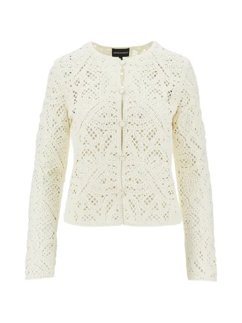 Emporio Armani macramé buttoned cardigan