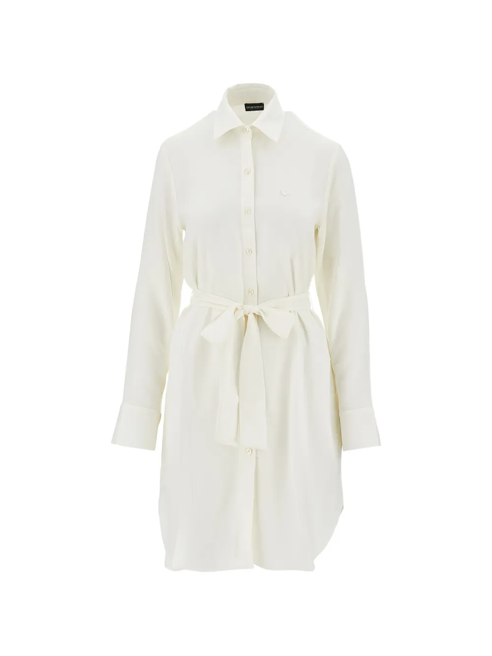 Emporio Armani tie-fastening shirt dress - Bianco