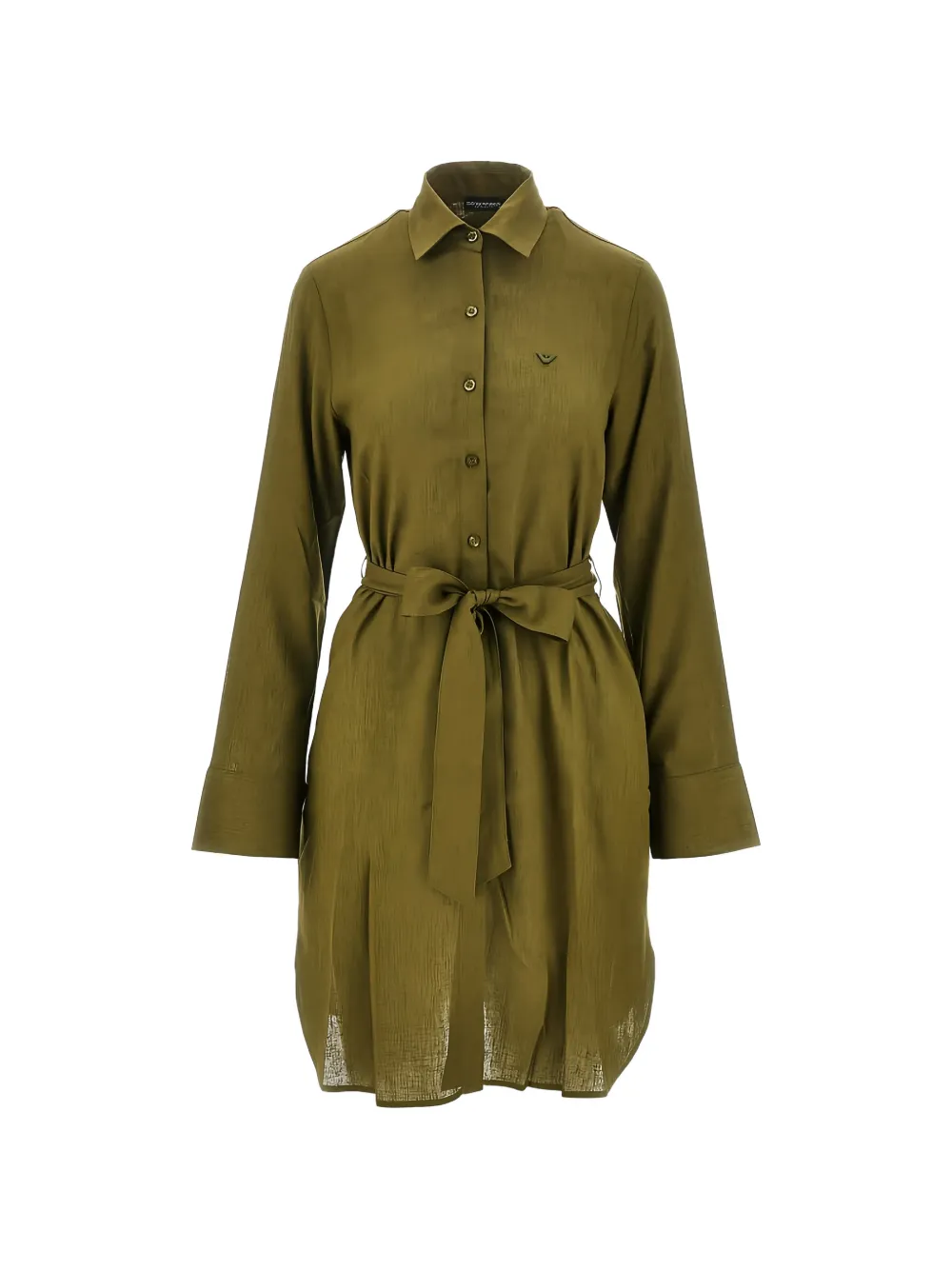 Emporio Armani tie-waist shirt dress - Grün