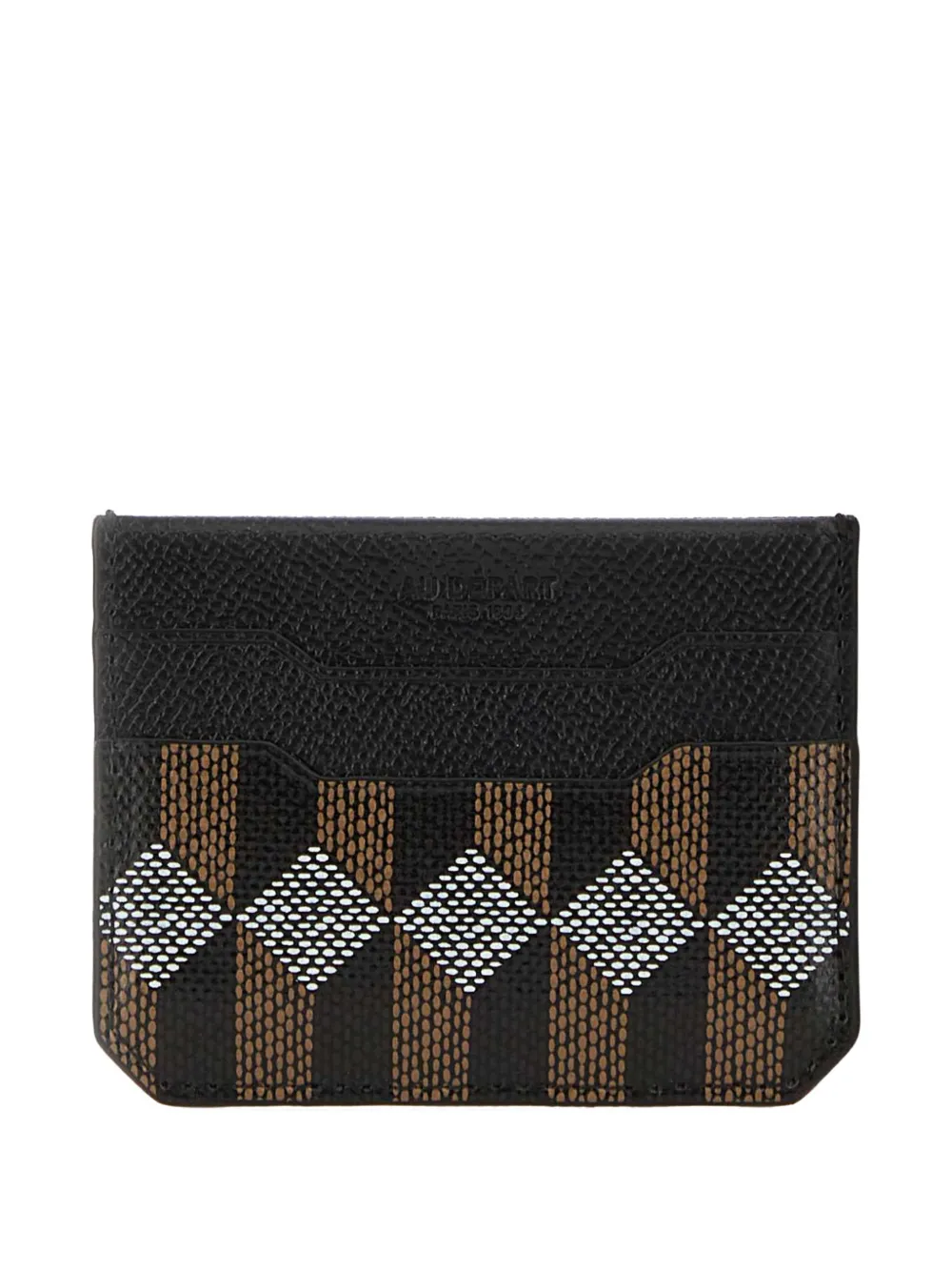 Au Départ printed leather card holder - Nero