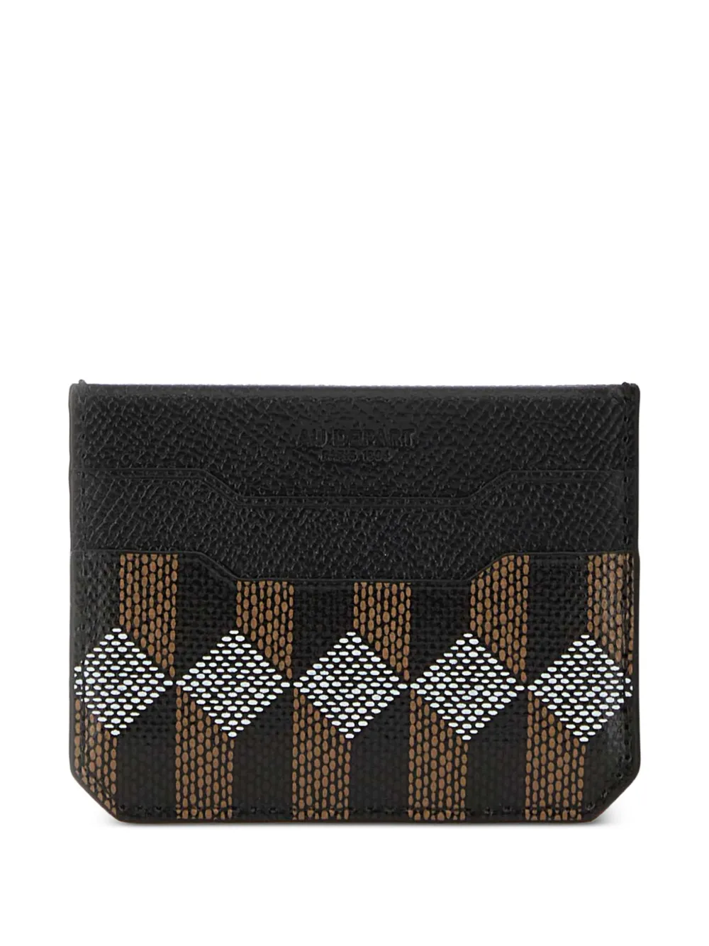 Au Départ printed leather card holder - Nero