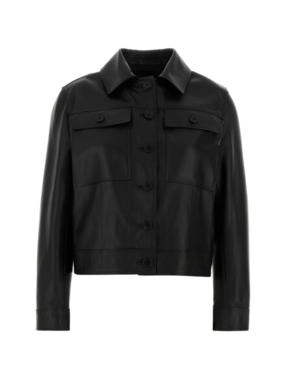 Santoro buttoned leather jacket - Nero