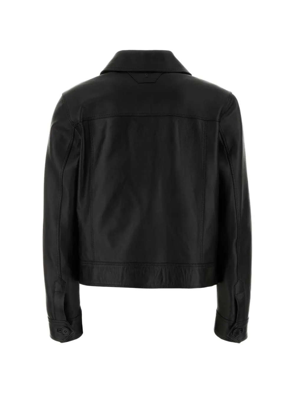  Santoro Buttoned Leather Jacket - Black 
