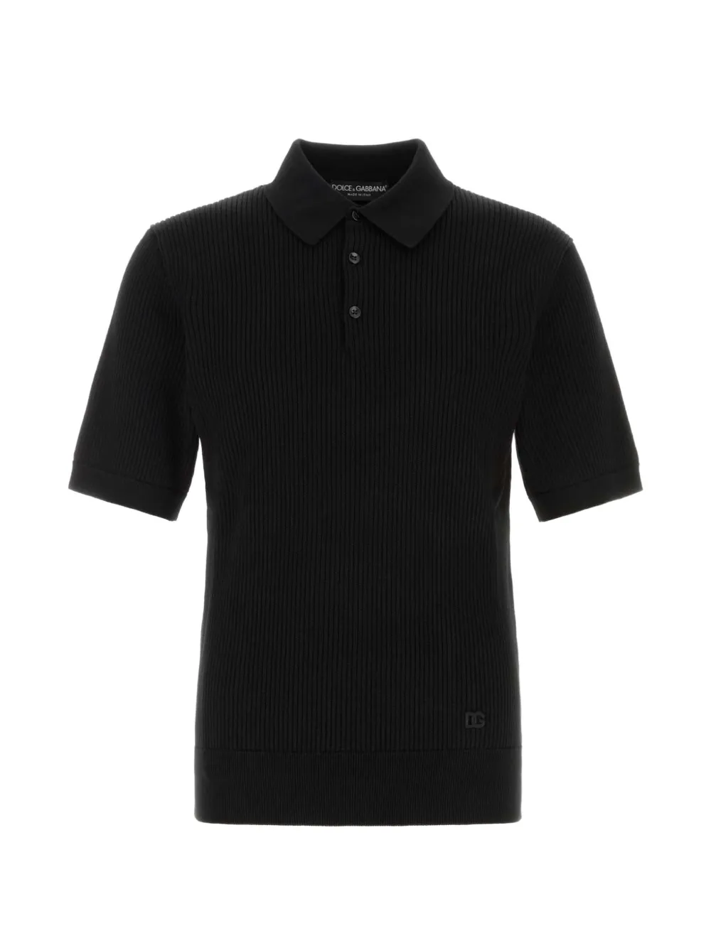 Dolce & Gabbana ribbed polo shirt – Black