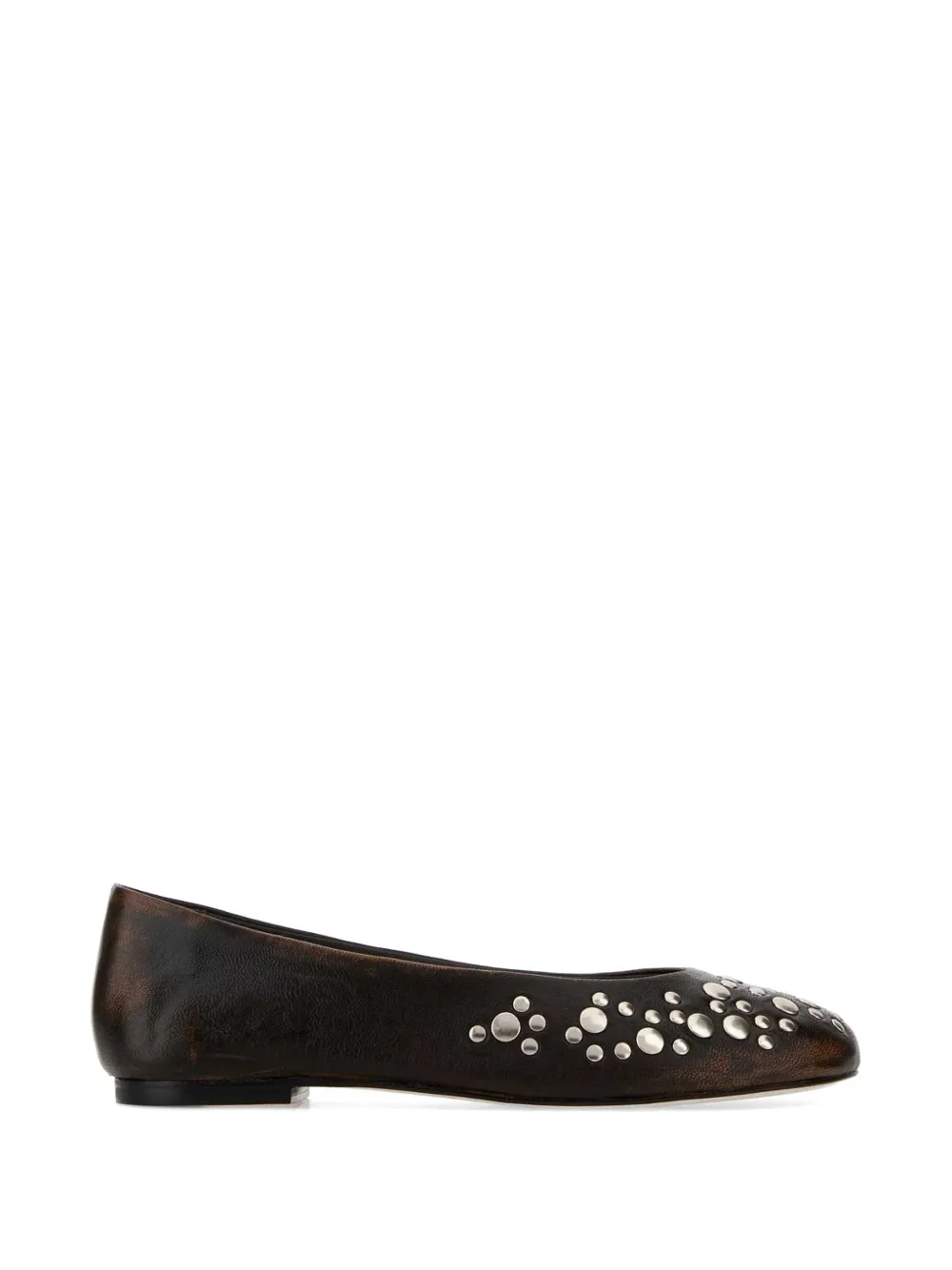 Gimaguas studded leather ballet flats - Marrone