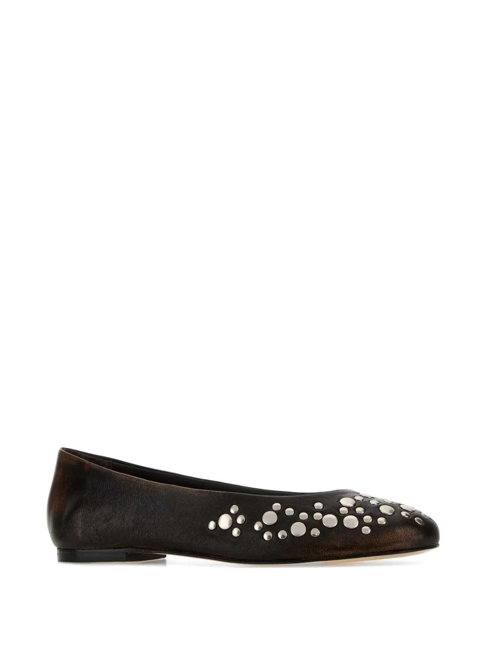  Gimaguas Studded Leather Ballet Flats - Brown 