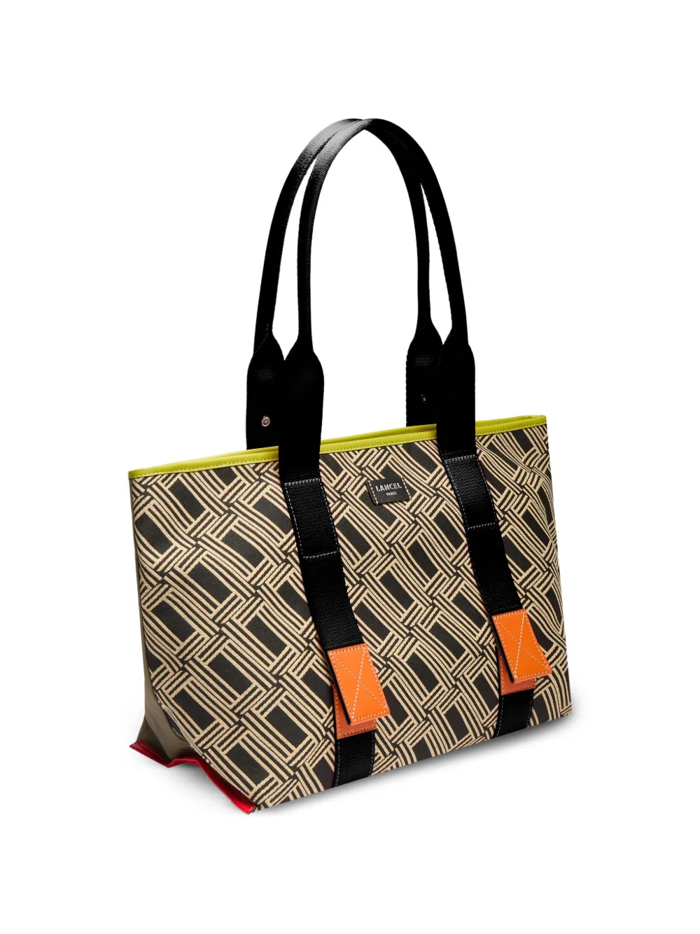 Lancel Mistral Rollable medium shopper met jacquard Beige