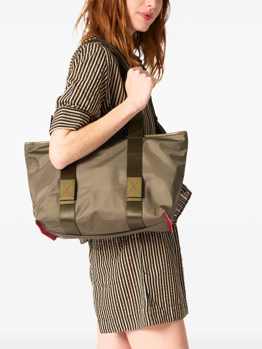 Lancel Mistral Rollable medium shopper met rits Groen